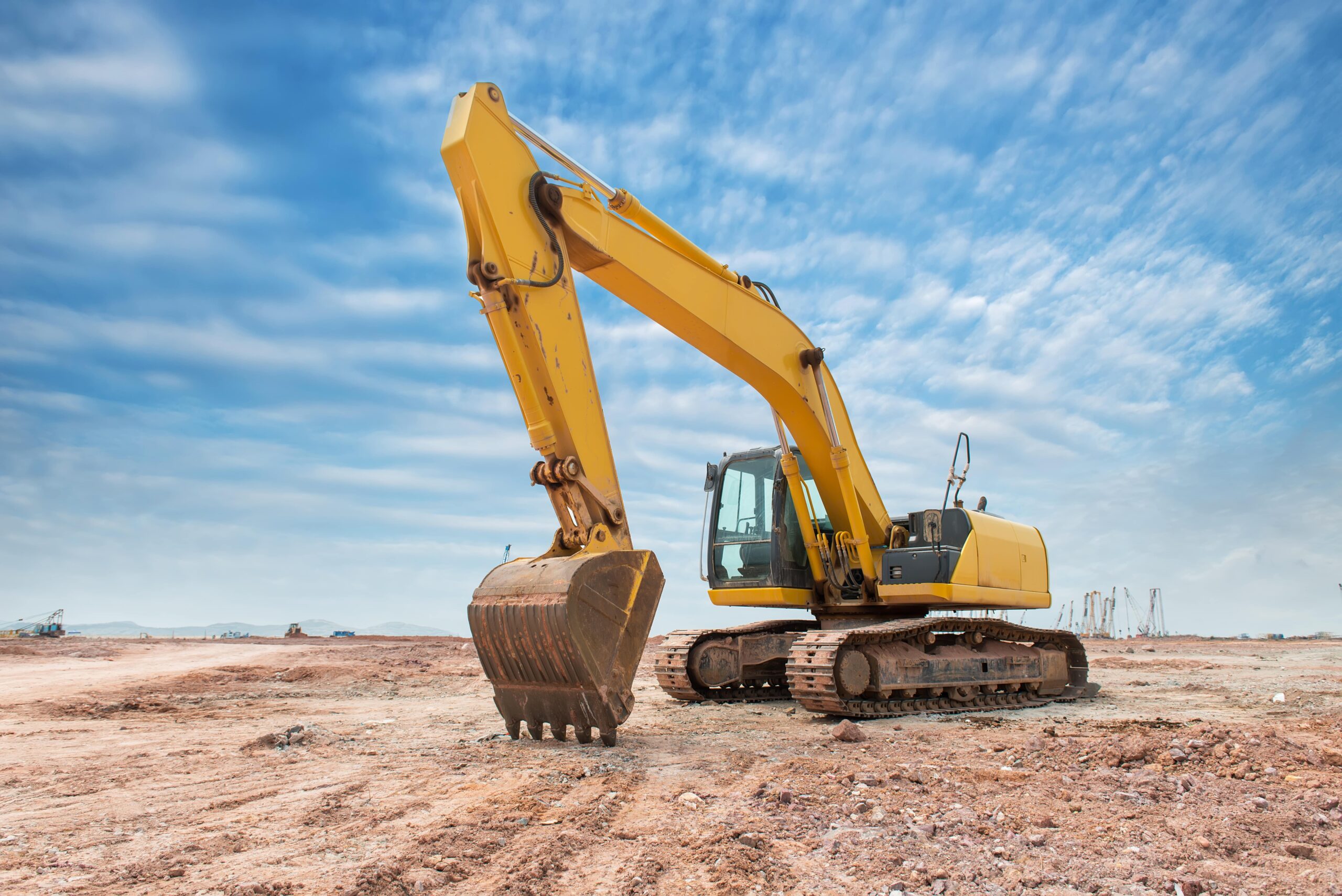 View of a digger on a worksite